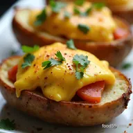 Crispy Western Omelet Breakfast Potato Skins Recipe