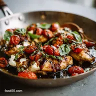Caprese Chicken: Pan-Seared Skillet Recipe with Balsamic Glaze
