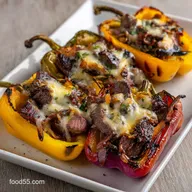 Philly Cheesesteak Stuffed Peppers: Keto