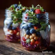 Foolproof Red White and Blue Mason Jar Salad Meal Prep Ready