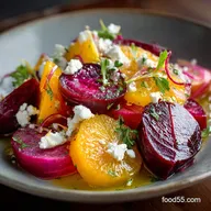 The Best Roasted Orange Beet Salad Sunshine Vinaigrette Goat Cheese