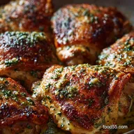 Roasted Turkey Thighs with Garlic Herb Butter Unbelievably Crispy Skin