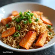 Salmon Fried Rice so good Quick Flaky Salmon Sesame Rice