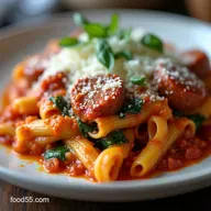 The Comfort Classic Hearty Sausage and Spinach Baked Ziti