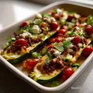 Stuffed Zucchini: Mediterranean Ground Beef Recipe