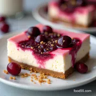 Skinny Cranberry Swirl Cheesecake Squares Light Bright