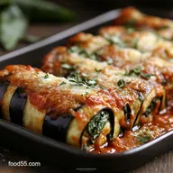 Best Skinny Eggplant Rollatini with Spinach Light Cheesy Involtini