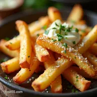Crispy Skinny Garlic Parmesan Fries Recipe OvenBaked