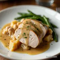 Moist Slow Cooker Turkey Breast with Savoury Herb Gravy