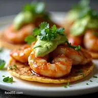 Easy Grilled Shrimp Tostadas with Zesty Avocado Crema