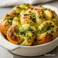 Sourdough Knots With Pesto and Garlic