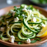 Spiralized Greek Cucumber Salad with Lemon Herbs Feta Easy Fresh
