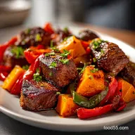 Steak Bites and Sweet Potatoes in 35 Min