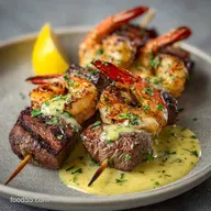 Grilled Steak & Shrimp Skewers for 4 Servings