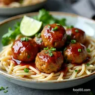 Easy Asian Turkey Meatballs with Zesty Ginger Lime Glaze