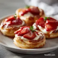 Strawb Puff Pastry Danishes Recipe for 8 Servings