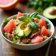 Zesty Quinoa Salad with Grapefruit Avocado Pecans