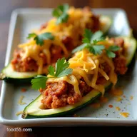 Easy Low Carb Taco Stuffed Zucchini Boats Recipe