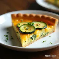 No Soggy Bottoms Easy Crustless Zucchini Pie Courgette Cheddar