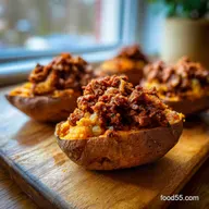 Easy Sloppy Joes Baked Sweet Potatoes Healthy Comfort Supper Idea