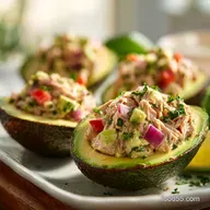 Tuna Stuffed Avocado: 15-Minute Keto, Low Carb Lunch Recipe