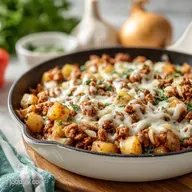Hearty Ground Turkey and Potato Skillet Classic with Garlic: One-Pot