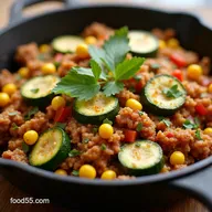 35Minute Ground Turkey Skillet with Zucchini and Corn