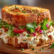 Italian Grinder Sandwich Warm Cheesy and Loaded with Creamy Salad