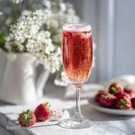 Popular Valentine's Day Cocktail with Strawberry and Champagne: Party-Ready