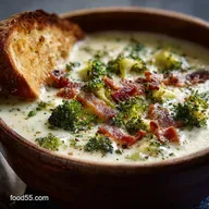 Creamy Broccoli Cauliflower Cheese Soup with Bacon The Velvety Pub Classic
