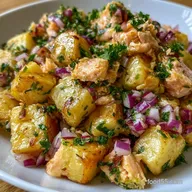 Warm Salmon Potato Salad for 4 Servings
