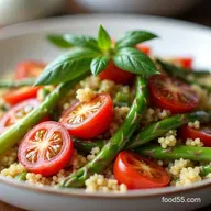 Quick Lemon Asparagus Couscous Salad with Tomatoes Recipe