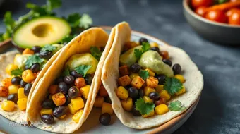 Cook Veggie Tacos with Avocado Creamy Sauce