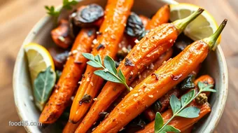 Easy Herb Roasted Carrots with Curry Leaves and Fenugreek recipe card