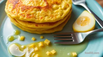 Fluffy Yellow Maize Flour Pancakes Delight recipe card