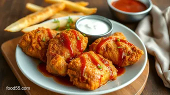 Fried Chicken Thighs with Spicy Drizzle recipe card