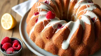 Easy Moist Gluten-Free Bundt Cake with Lemon & Raspberries recipe card