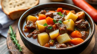 Hearty Dutch Stew with Beef & Veggies recipe card