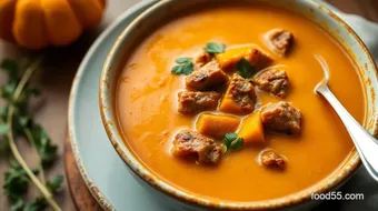 Hearty Pumpkin Soup with Savory Meat