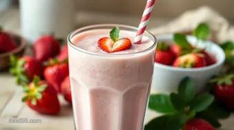 Delicious Keto Strawberry Smoothie with Almond Milk Recipe recipe card