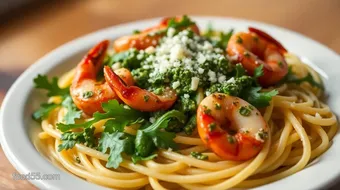 Sautéed Langoustine Pasta with Fresh Pesto