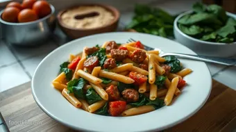 A Cozy Sizzling Sausage Penne: Your Go-To Weeknight Dinner recipe card
