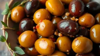 Spicy Marinated Olives with Aleppo Pepper: Easy Mediterranean Appetizer Recipe recipe card