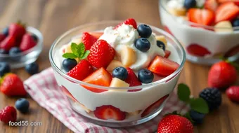 Whip Up Fruit and Cream Parfait in 45 Min recipe card