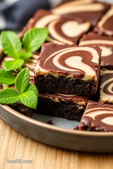 Chocolate Peanut Butter Brownies presentation