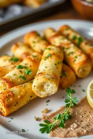 Bake Garlic Bread Cylinders - Deliciously Crunchy presentation