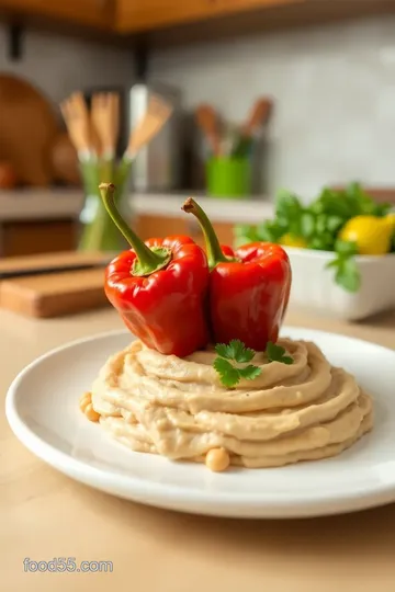 Creamy Roasted Red Pepper Hummus steps