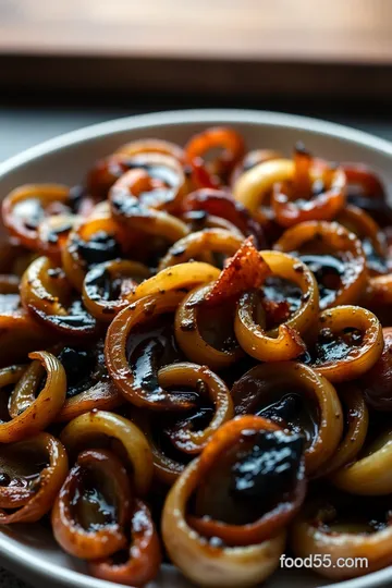 Caramelized Cippolini Onions with Balsamic Glaze presentation