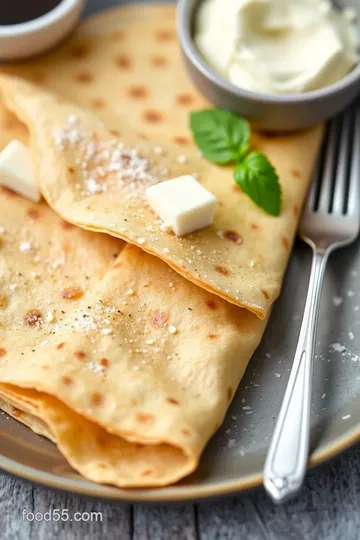 Coffee Filter Crepes with Sweet Ricotta Filling presentation