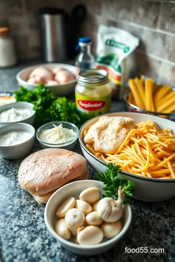 Creamy Garlic Chicken Pasta ingredients